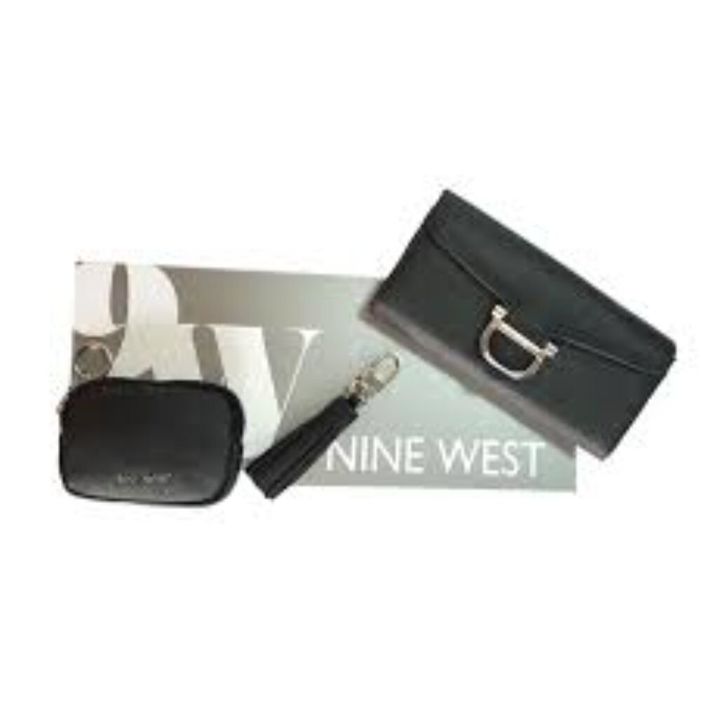 NWT Nine West 3 piece set  Wallet Coin Pouch Bag Charm / Key Ring
